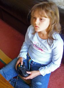 Girl Playing Video Game